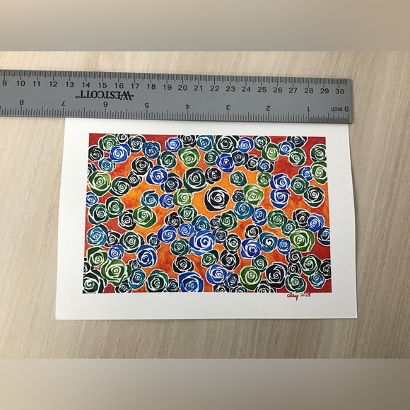 Original Floral India Ink Drawing - Picture 3 of 3